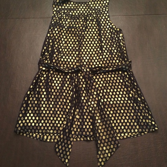 French Connection sleeveless black top with gold dots - Size 4 - Picture 6 of 9